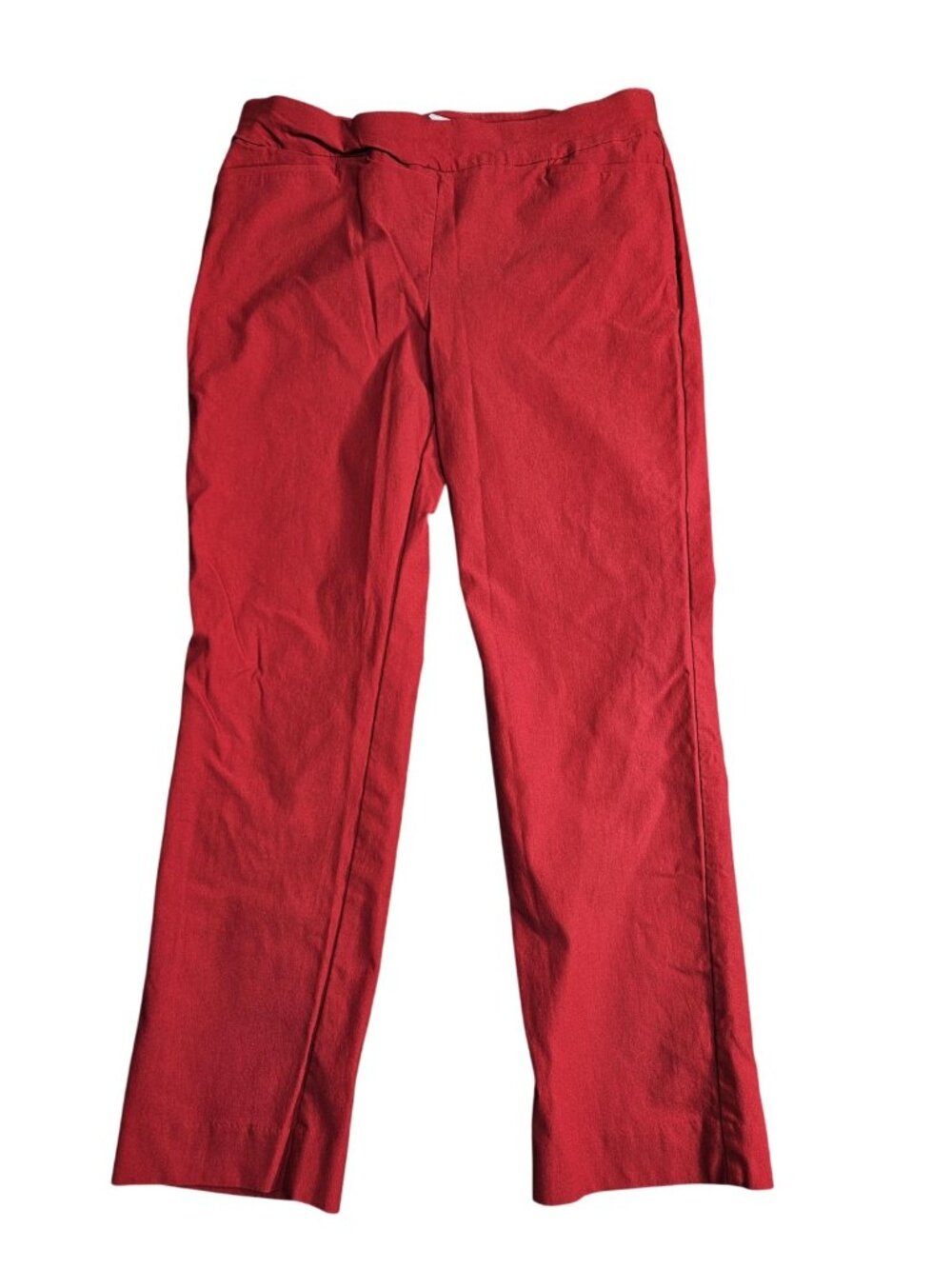 Chico's Straight Leg Dress Pants Womens 1.5P US 10P Red Ponte Pull On Stretch